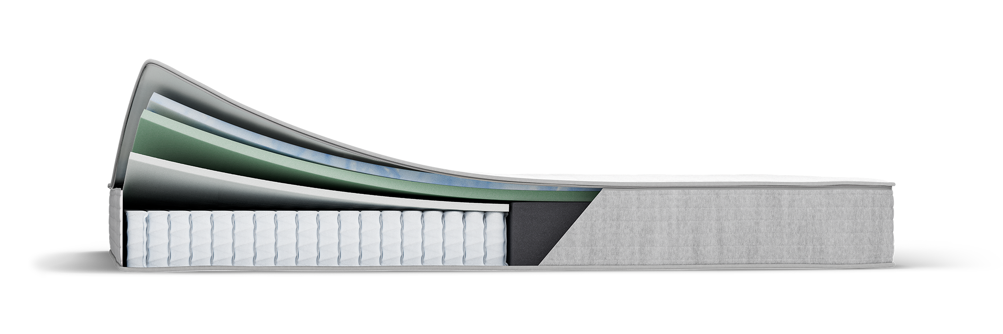 Nolah manufacturer illustration showing layers of the Luxe Alaskan King mattress